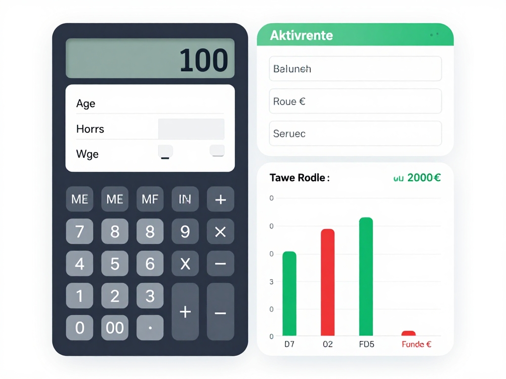 Aktivrente-Rechner Dashboard mit Eingabefeldern und Balkendiagramm